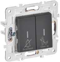 SKANDY Выключатель 2-клавишный с индикацией для отелей 10А SK-V16G графит IEK