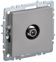 BRITE Розетка TV проходная РТВ10-0-БрС сталь IEK