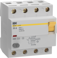 Выключатель дифференциальный (УЗО) KARAT ВД3-63 4P 25А 30мА 6кА тип A IEK