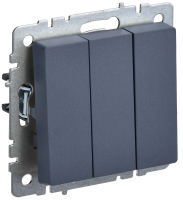 BRITE Выключатель 3-клавишный 10А ВС10-3-0-БрМ маренго IEK