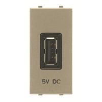 2CLA218520N1901 - Механизм USB зарядного устройства, 1М, 2000 мА, 5В, серия Zenit, цвет шампань