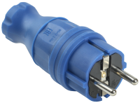 Вилка прямая ВБп3-1-0м IP44 ОМЕГА каучук синяя IEK