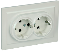 BRITE Розетка 2-местная с заземлением без защитных шторок 16А в сборе РС12-3-БрЖ жемчуг IEK