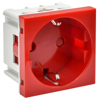 PRIMER РКС-20-30-П-К Розетка с заземляющим контактом защитной шторкой и винтовым зажимом (2 модуля) красная IEK