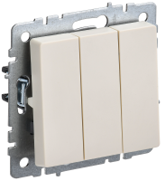 BRITE Выключатель 3-клавишный 10А ВС10-3-0-БрКр бежевый IEK