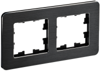 BRITE Рамка 2-местная РУ-2-1-Бр металл черный RE AL IEK