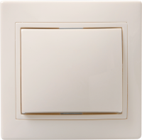 KVARTA Выключатель 1-клавишный кнопочный 10А ВСк10-1-0-ККм кремовый GENERICA