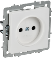 BRITE Розетка 1-местная без заземления без защитных шторок 10А РС10-1-0-БрАБ арктический белый IEK