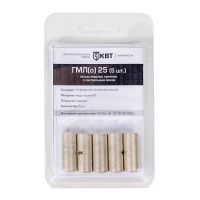 Гильза кабельная ГМЛ(о) 25 (5 шт) медная луженая с технологическим окном в мини-упаковке (КВТ)