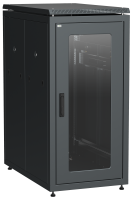 ITK LINEA N Шкаф напольный сетевой 19" 24U 800х1000мм стеклянная передняя дверь задняя перфорированная черный