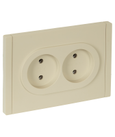 FORTE&PIANO Розетка 2-местная без заземления без защитных шторок безвинтовое крепление 10А FP426 ваниль IEK