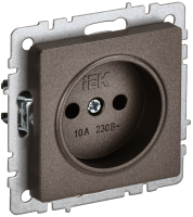 BRITE Розетка 1-местная без заземления без защитных шторок 10А РС10-1-0-БрТБ темная бронза IEK