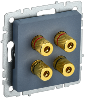 BRITE Аудиорозетка 4-местная РА10-БрМ маренго IEK