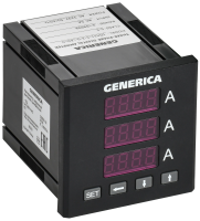 Амперметр цифровой щитовой трехфазный 72х72мм LED GENERICA