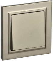 BRITE Выключатель 1-клавишный 10А в сборе ВСР10-1-0-БрШ шампань IEK