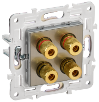 SKANDY Аудиорозетка 4-местная SK-A01N металл никель IEK