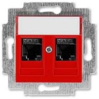 2CHH296118A6065 - Розетка компьютерная, 2хRJ45 кат.6, Levit, красный