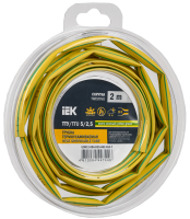 Трубка термоусадочная ТТУ нг-LS 5/2,5 желто-зеленая (2м/упак) IEK
