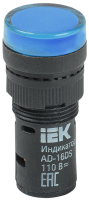 Лампа AD16DS(LED)матрица d=16мм синий 24В AC/DC IEK