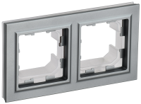 BRITE Рамка 2-местная IP44 РУ-2-БрС-44 сталь IEK