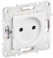 SKANDY Розетка без заземления с защитными шторками 10А SK-R01W арктический белый IEK