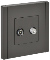 FORTE&PIANO Розетка двойная TV+SAT FP338 серый IEK