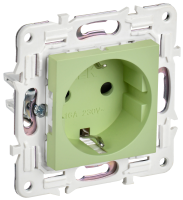 SKANDY Розетка с заземлением с защитными шторками 16А SK-R04G мятный IEK