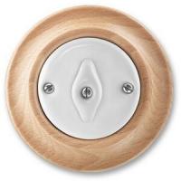 2CHK600734C4050 - Переключатель перекрёстный поворотный ABB Decento белый фарфор / натуральное дерево бук