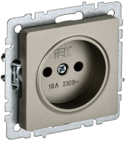 BRITE Розетка 1-местная без заземления без защитных шторок 10А РС10-1-0-БрШ шампань IEK