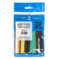 Набор термоусадочных трубок Колорит 10/5 (черн, бел, красн, син, желт, зел) в нарезке по 100мм (КВТ)