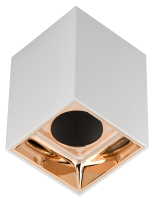 Светильник 4112 накладной потолочный под лампу GU10 белый/золото пластик IEK