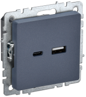 BRITE Розетка USB A+C 18Вт РЮ11-1-БрМ маренго IEK