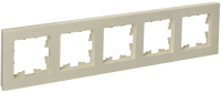 BRITE Рамка 5-местная РУ-5-Бр бежевый рифленый IEK