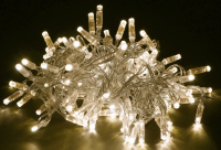 Гирлянда нить 10м 100 светодиодов теплый белый свет IP44 прозрачный шнур 3м 230В контроллер 8 сцен IEK