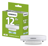Лампа светодиодная T80 таблетка 12Вт 230В 6500К GX53 GENERICA