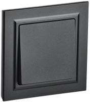 BRITE Выключатель 1-клавишный 10А в сборе ВСР10-1-0-БрЧ черный IEK