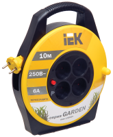 Катушка УК10 4 места без заземления с термозащитой 2х0,75мм2 "Garden" 10м IEK