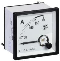 Амперметр аналоговый Э47 150/5А класс точности 1,5 96х96мм IEK