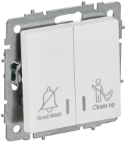 BRITE Выключатель 2-клавишный с индикацией для отелей 10А ВС10-2-9-БрАБ арктический белый IEK