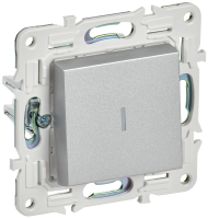 SKANDY Выключатель 1-клавишный с индикацией 10А SK-V07S серебряный IEK