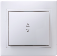 KVARTA Выключатель 1-клавишный проходной 10А ВСп10-1-0-КБ белый GENERICA