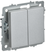 BRITE Выключатель 2-клавишный перекрестный 10А ВС10-2-3-БрА алюминий IEK