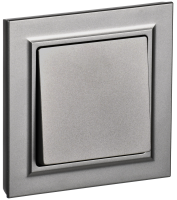 BRITE Выключатель 1-клавишный 10А в сборе ВСР10-1-0-БрС сталь IEK