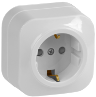 GLORY Розетка 1-местная для открытой установки с заземлением с защитными шторками 16А РСш20-3-ХБ белый IEK
