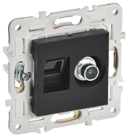 SKANDY Розетка двойная TV+RJ45 кат.6 SK-A15Bl черный IEK