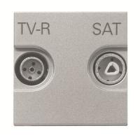2CLA225170N1301 - Розетка TV-R-SAT оконечная с накладкой, серия Zenit, цвет серебристый