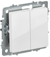 BRITE Выключатель 2-клавишный перекрестный 10А ВС10-2-3-БрБ белый IEK