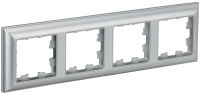 BRITE Рамка 4-местная РУ-4-Бр алюминий/алюминий IEK