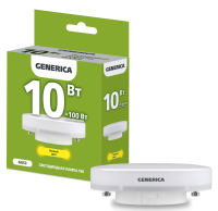 Лампа светодиодная T80 таблетка 10Вт 230В 3000К GX53 GENERICA