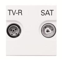 2CLA225170N1101 - Розетка TV-R-SAT оконечная с накладкой, серия Zenit, цвет альпийский белый